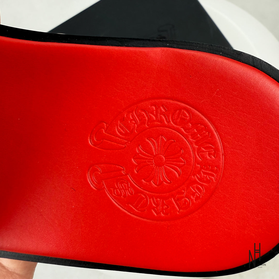 Chrome Hearts Red Cross Patch Cow Slides