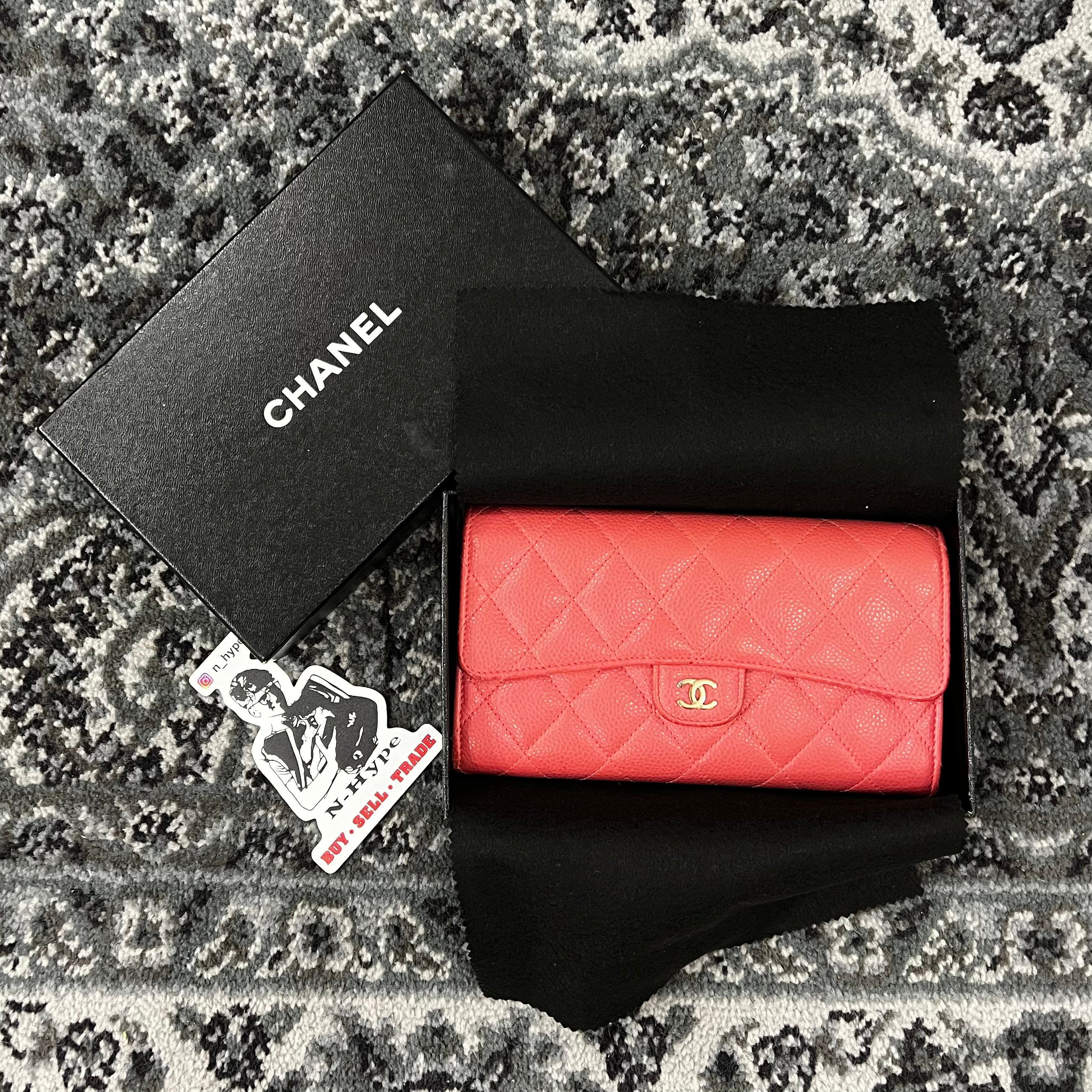 CHANEL Caviar Quilted Long Flap Wallet Pink Vintage Showroom NHype 3 Lodz Polska