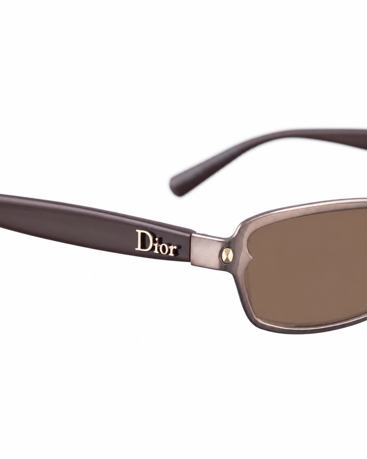 Dior 00s Cocoa Brown Metallic Sunglasses
