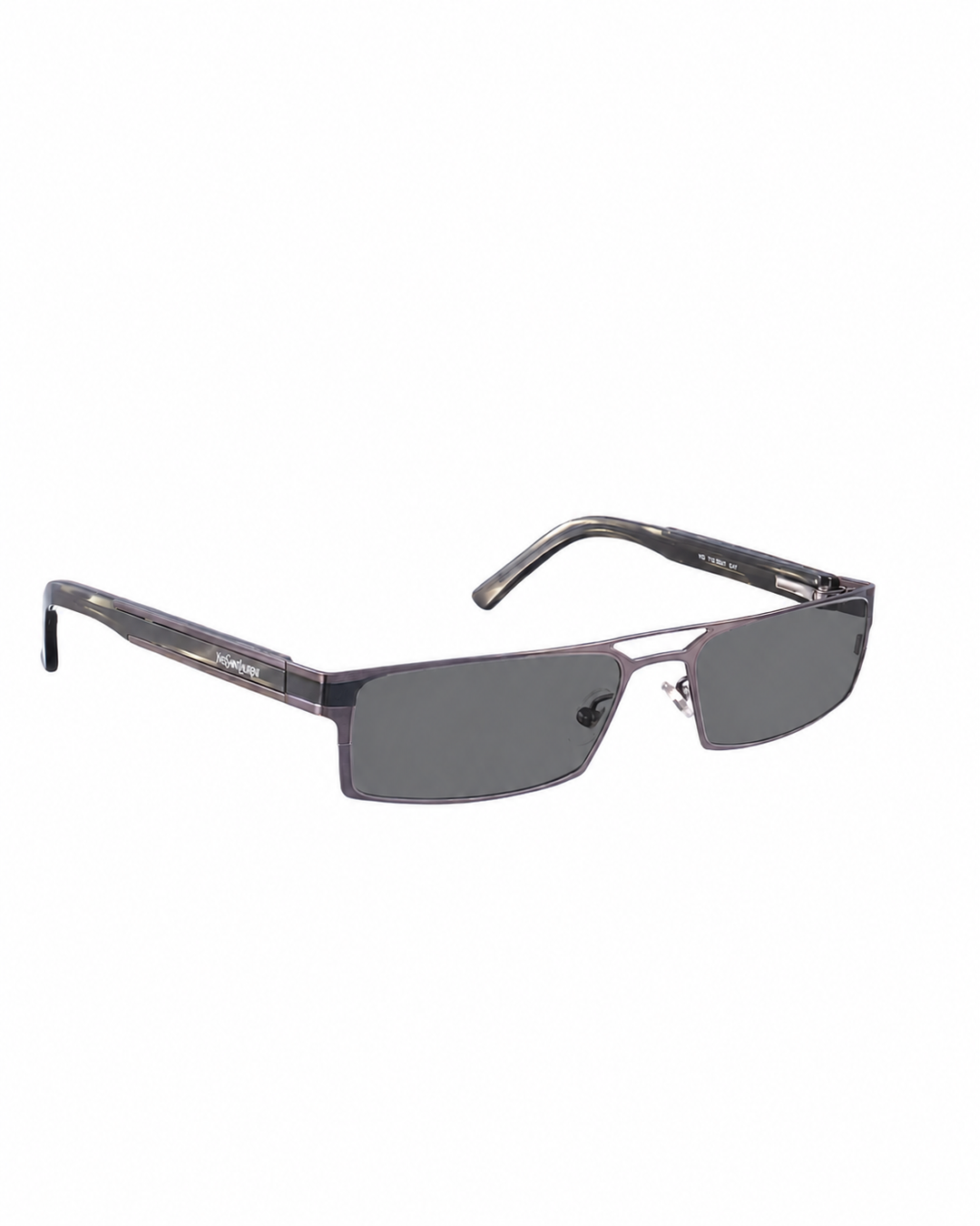 Yves Saint Laurent 00s Metal Black & Grey Sunglasses