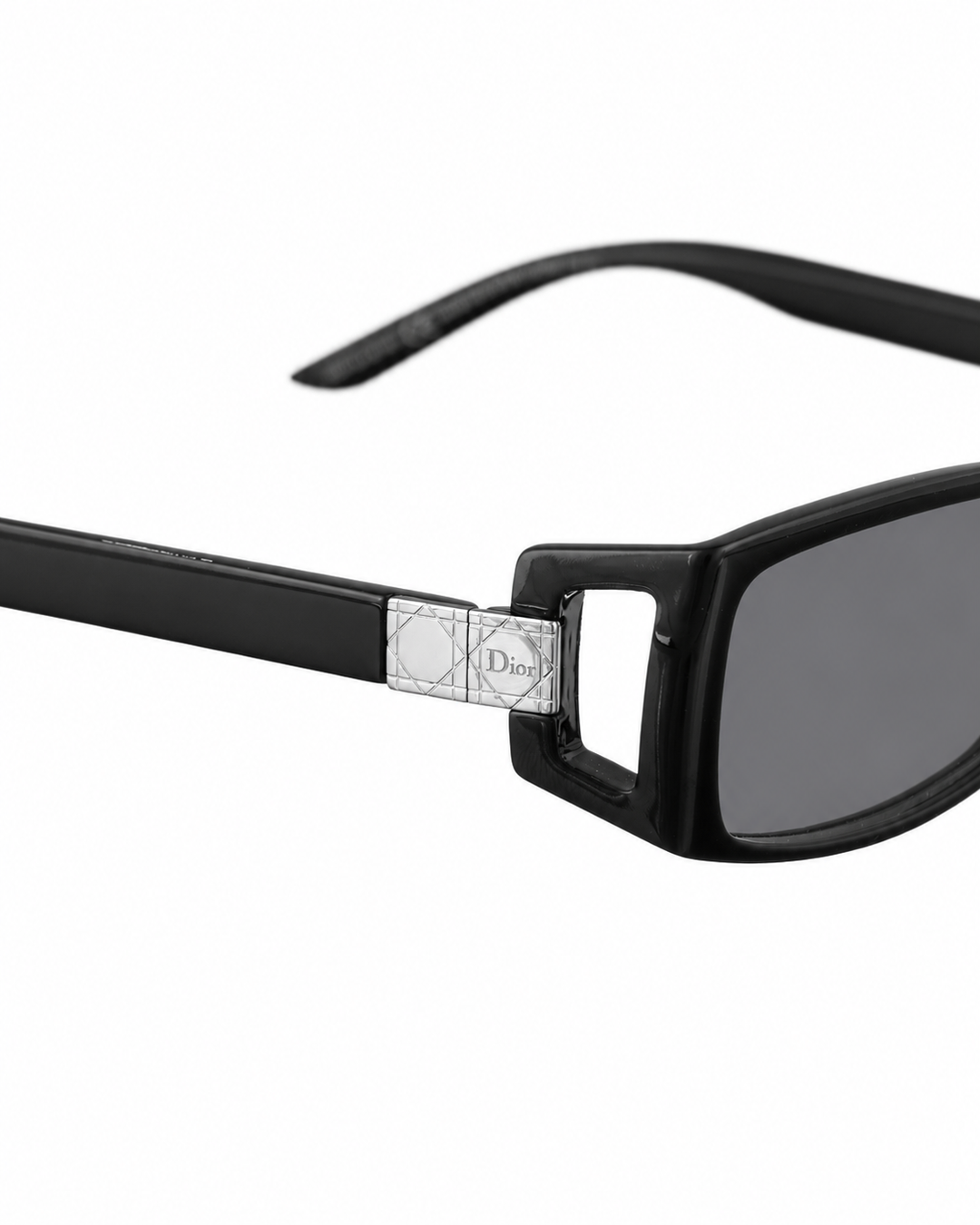 Dior 00s Classic Rectangular Black Cut Outs Sunglasses