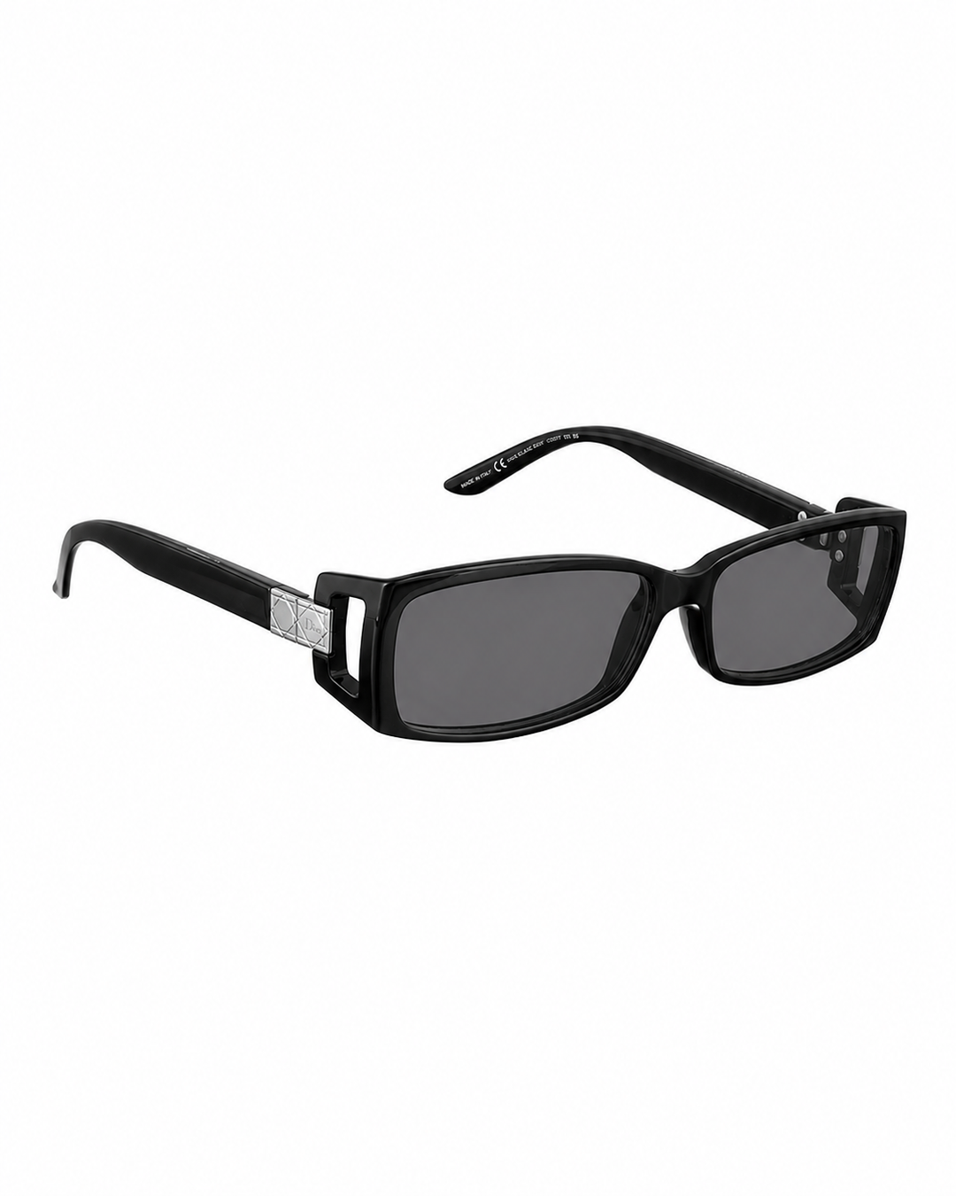 Dior 00s Classic Rectangular Black Cut Outs Sunglasses