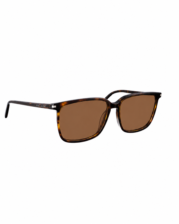 Saint Laurent 00s Black Havana Nerd Oversize Sunglasses