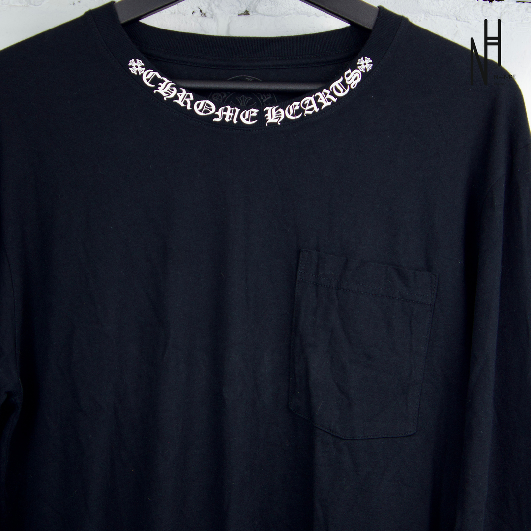 Chrome Hearts Black/White Neck Letters Longsleeve Tshirt