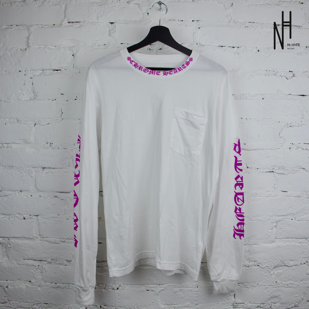 Chrome Hearts Purple Neck Letter White Longsleeve Tshirt Showroom NHype Lodz Polska 4