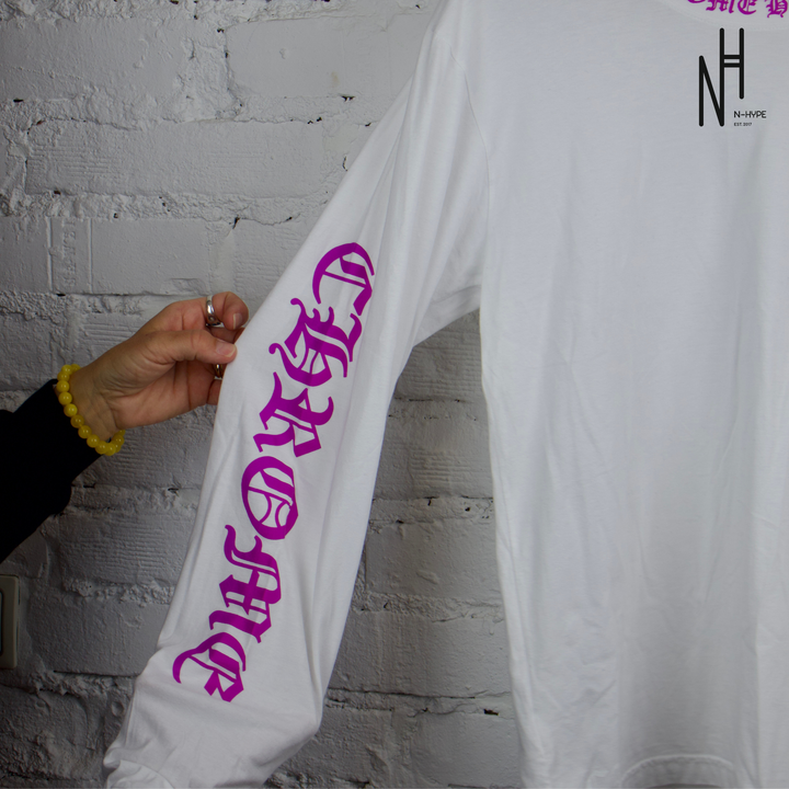 Chrome Hearts Purple Neck Letter White Longsleeve Tshirt Showroom NHype Lodz Polska 5