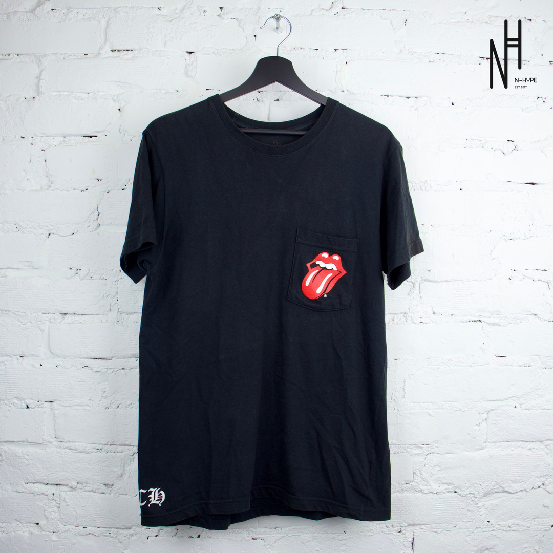 Chrome Hearts Rolling Stones Red Horseshoe Black Tshirt – N-Hype
