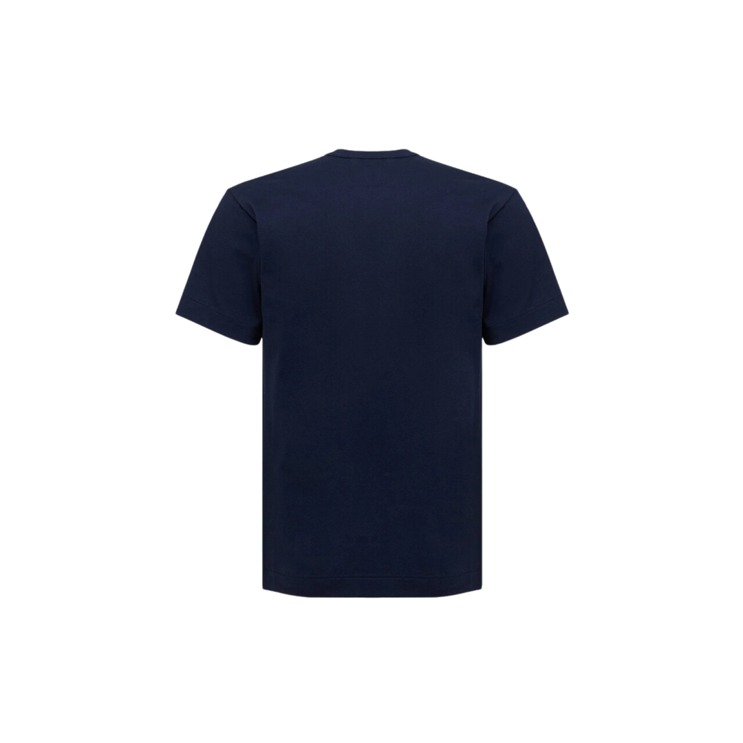 Comme des Garçons Play Double Heart Patch Cotton Jersey Navy T-shirt