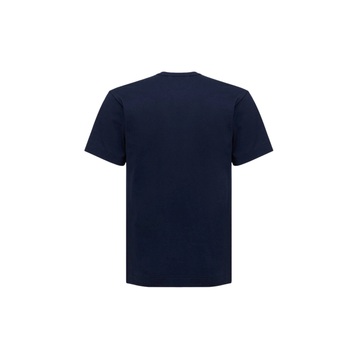 Comme des Garçons Play Double Heart Patch Cotton Jersey Navy T-shirt