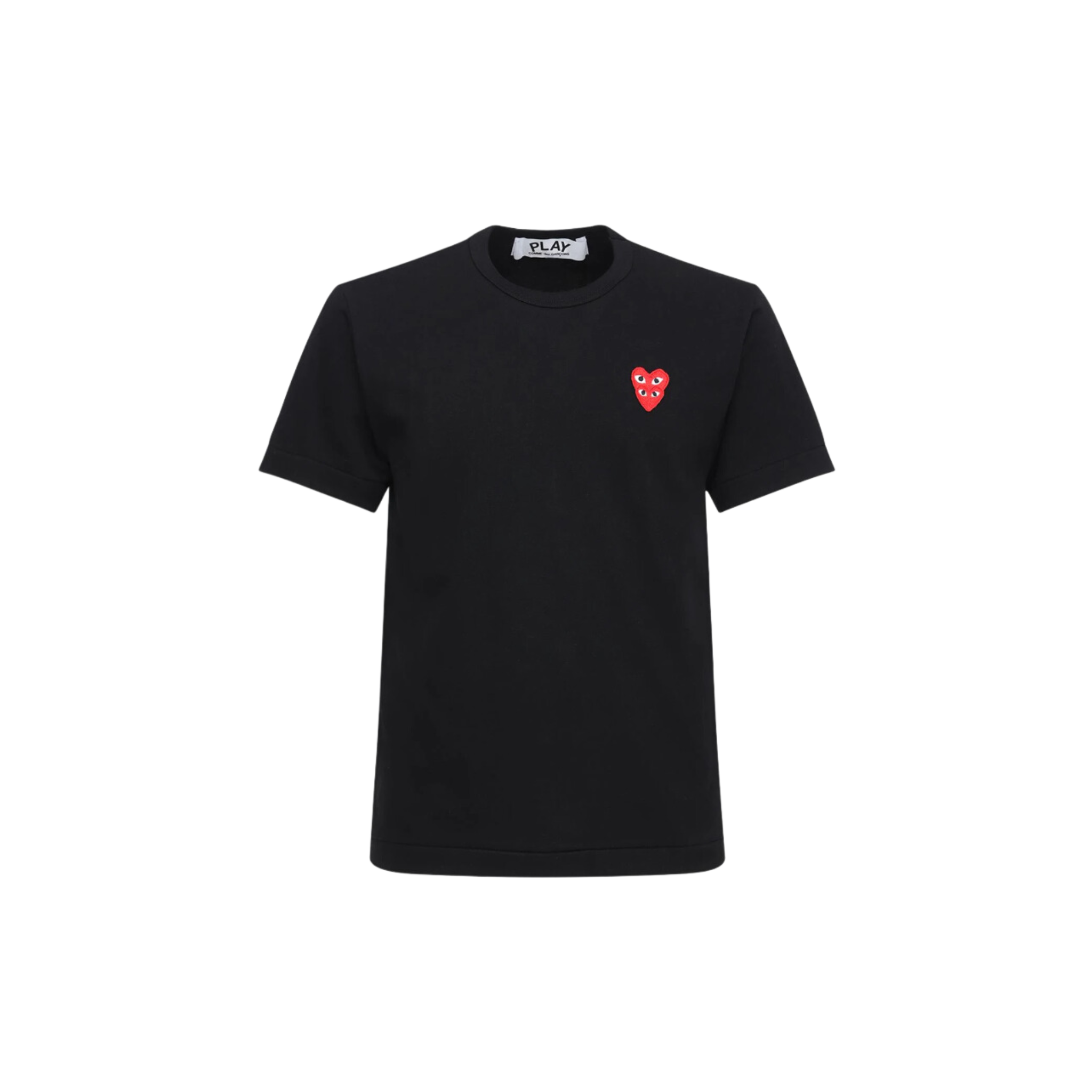 Comme des Garçons Play Double Hearts Patch Jersey Black T-shirt