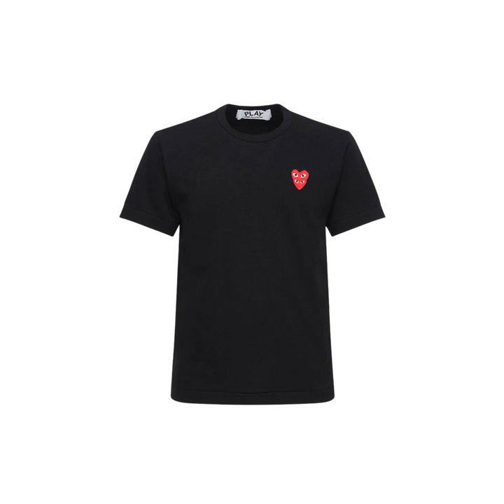 Comme des Garçons Play Double Hearts Patch Jersey Black T-shirt