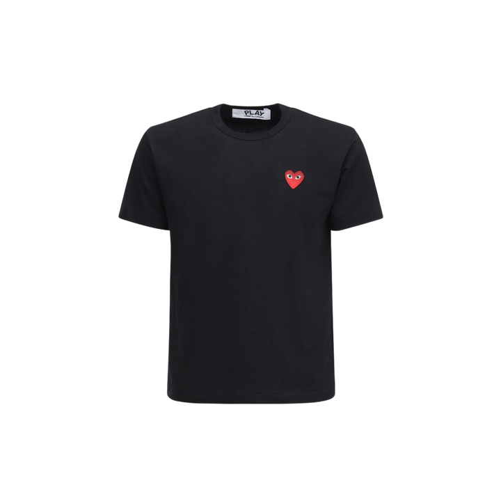 Comme des Garçons Play Heart Patch Cotton Black Jersey T-shirt