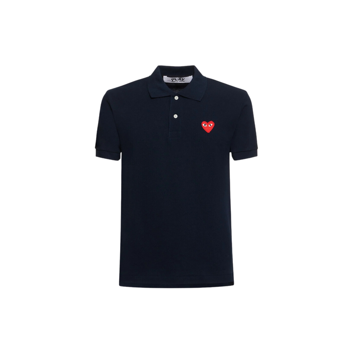 Comme des Garçons Play Logo Cotton Polo Navy