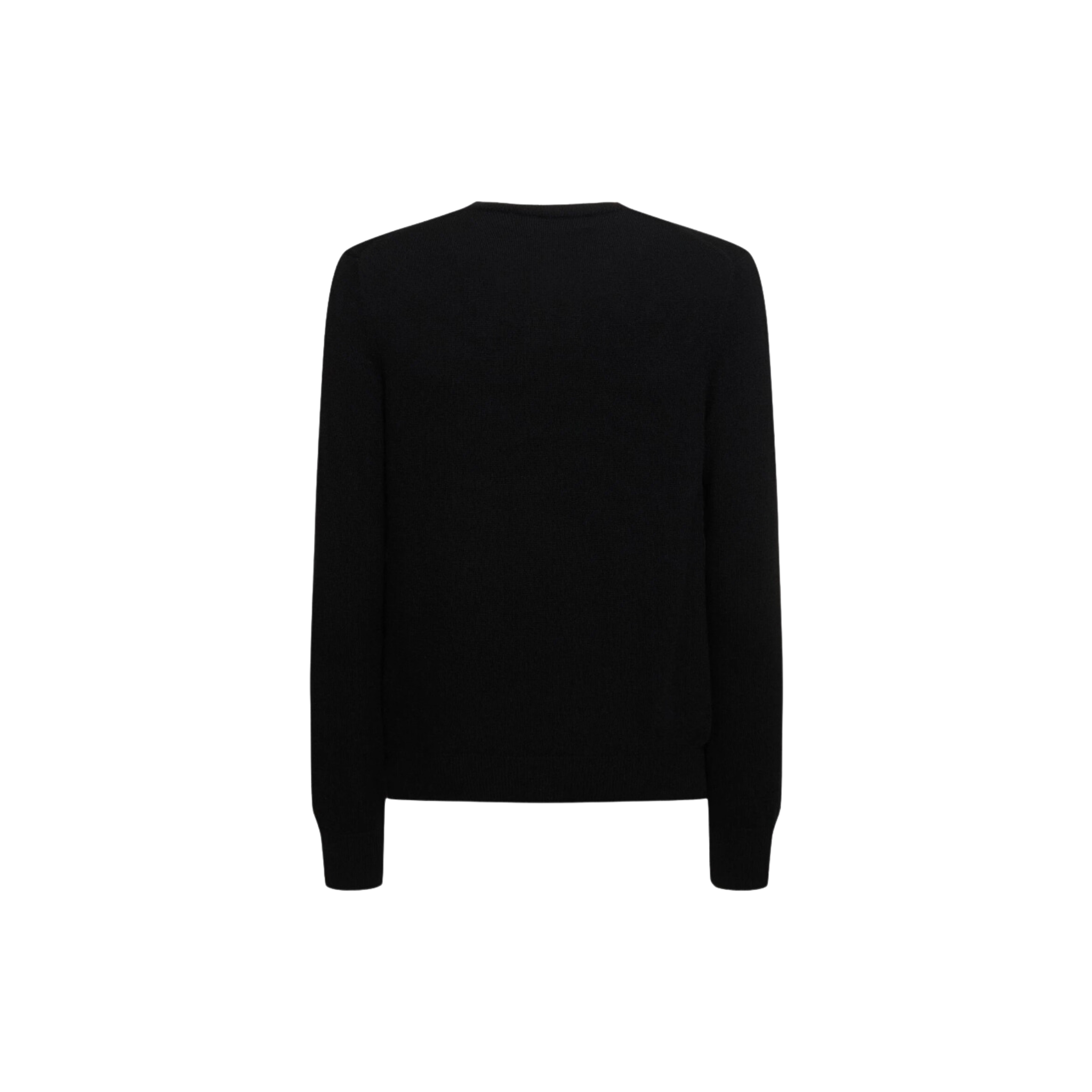 Comme des Garçons Play Logo Knit Wool V-neck Sweater Black