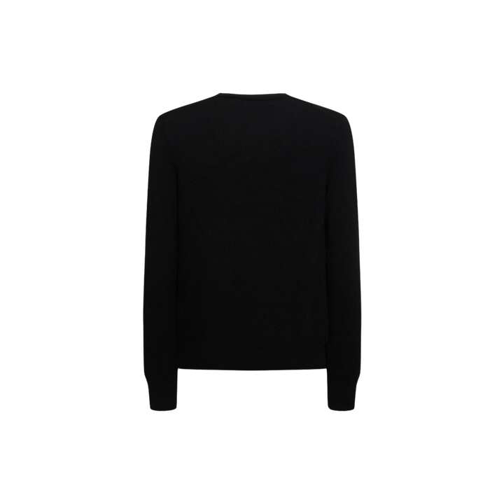 Comme des Garçons Play Logo Knit Wool V-neck Sweater Black