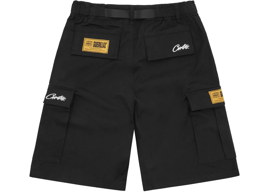 Corteiz Alcatraz Cargo Shorts Black - N-Hype