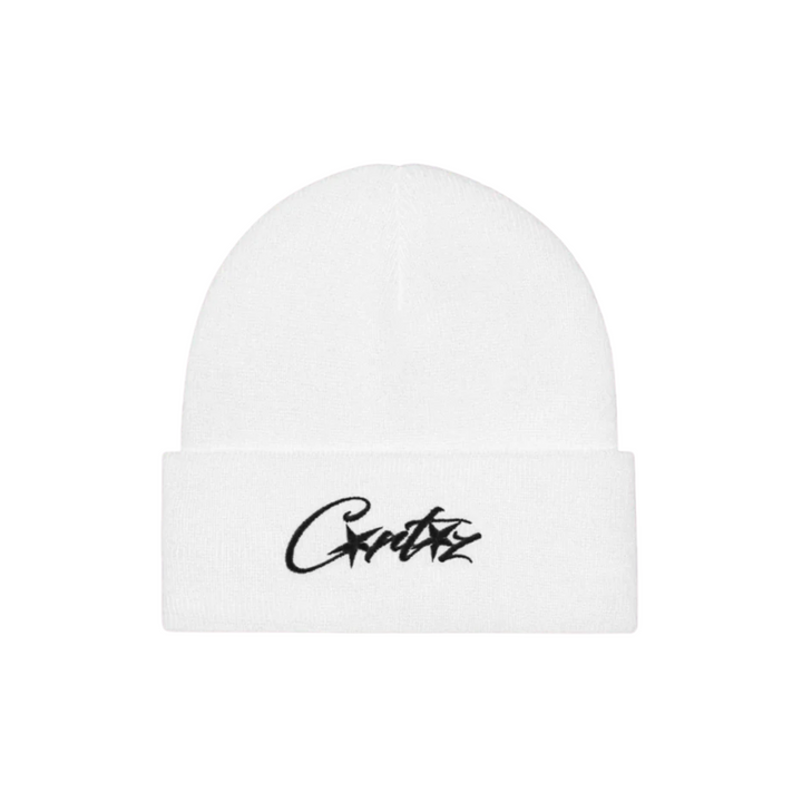 Corteiz Allstarz Folded Beanie White