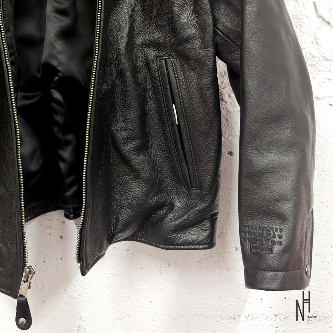 Supreme MM6 Maison Margiela Schott Eagle Leather Jacket Black