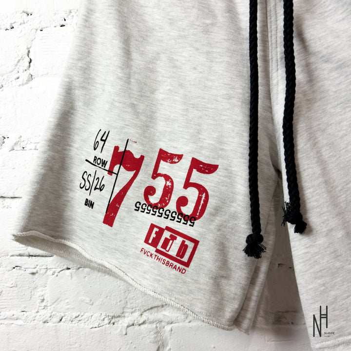 FVCKTHISBRAND TICKET 75 SHORTS GREY