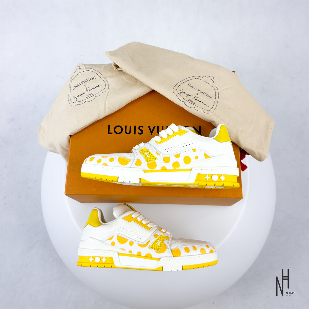 Louis Vuitton x Yayoi Kusama LV Trainer Sneaker White Yellow