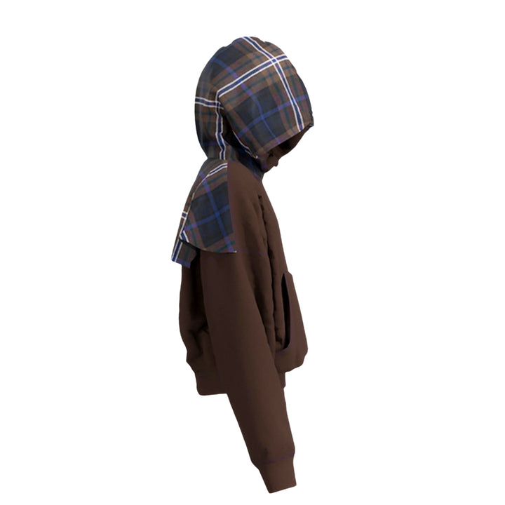 Rafał Lewandowski SS26 Tartan Hoodie Brown