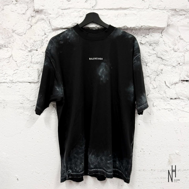 Balenciaga Dirty Wash Back Logo T-Shirt Black