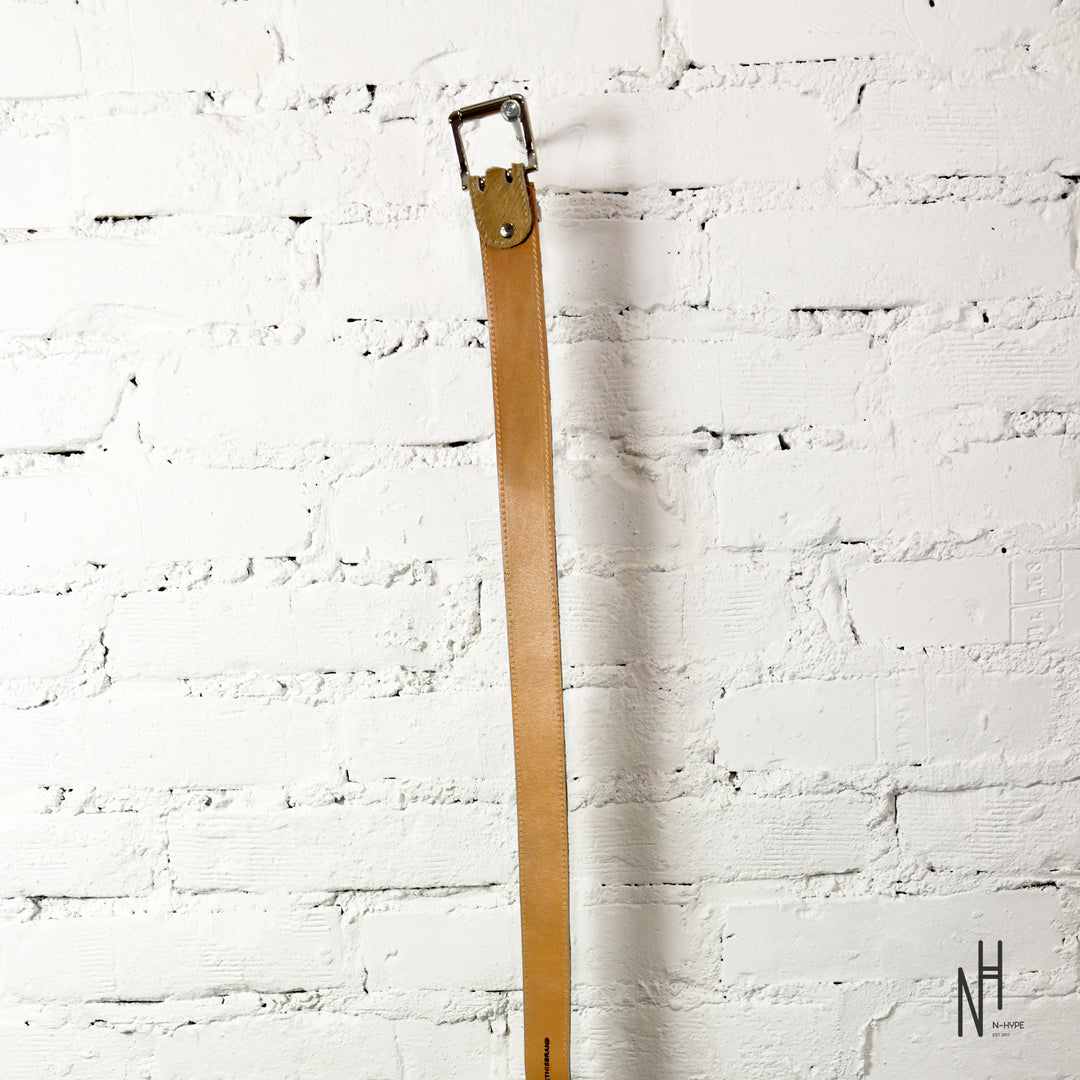 FVCKTHISBRAND LEATHER COW BELT BEIGE