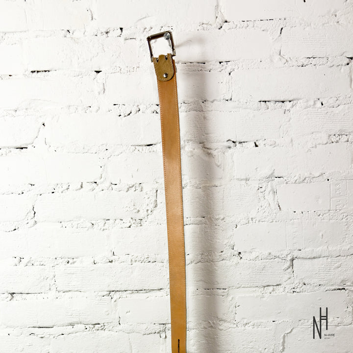 FVCKTHISBRAND LEATHER COW BELT BEIGE