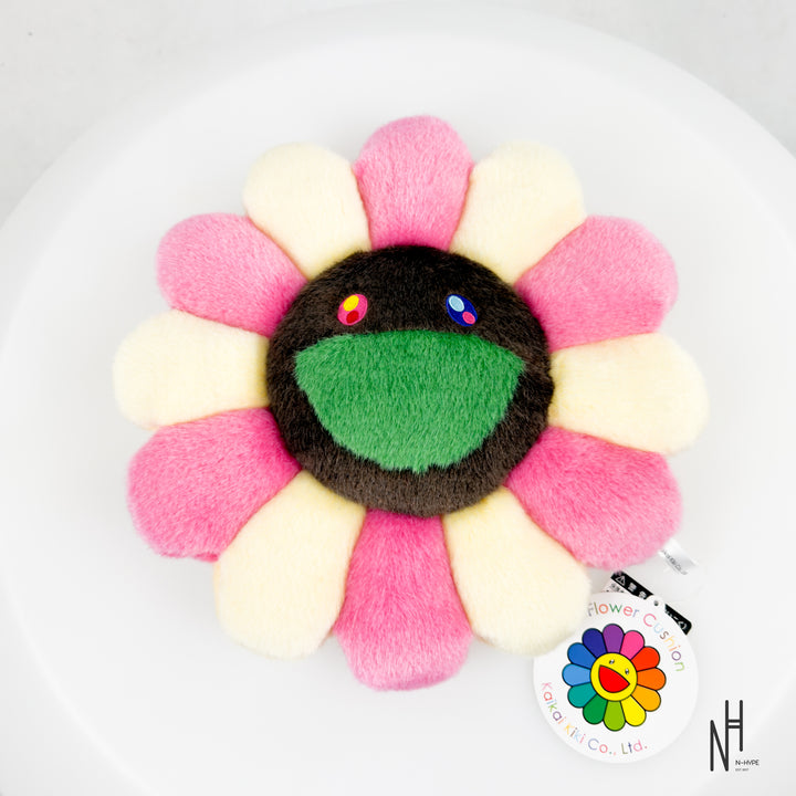 Takashi Murakami - Flower Pillow - Pink Ivory & Brown