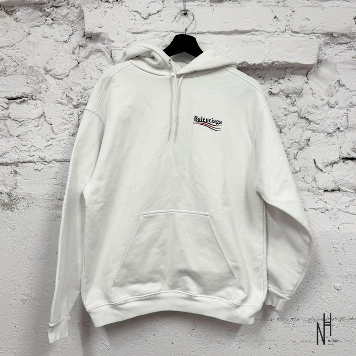 Balenciaga Campaign Logo Hoodie White