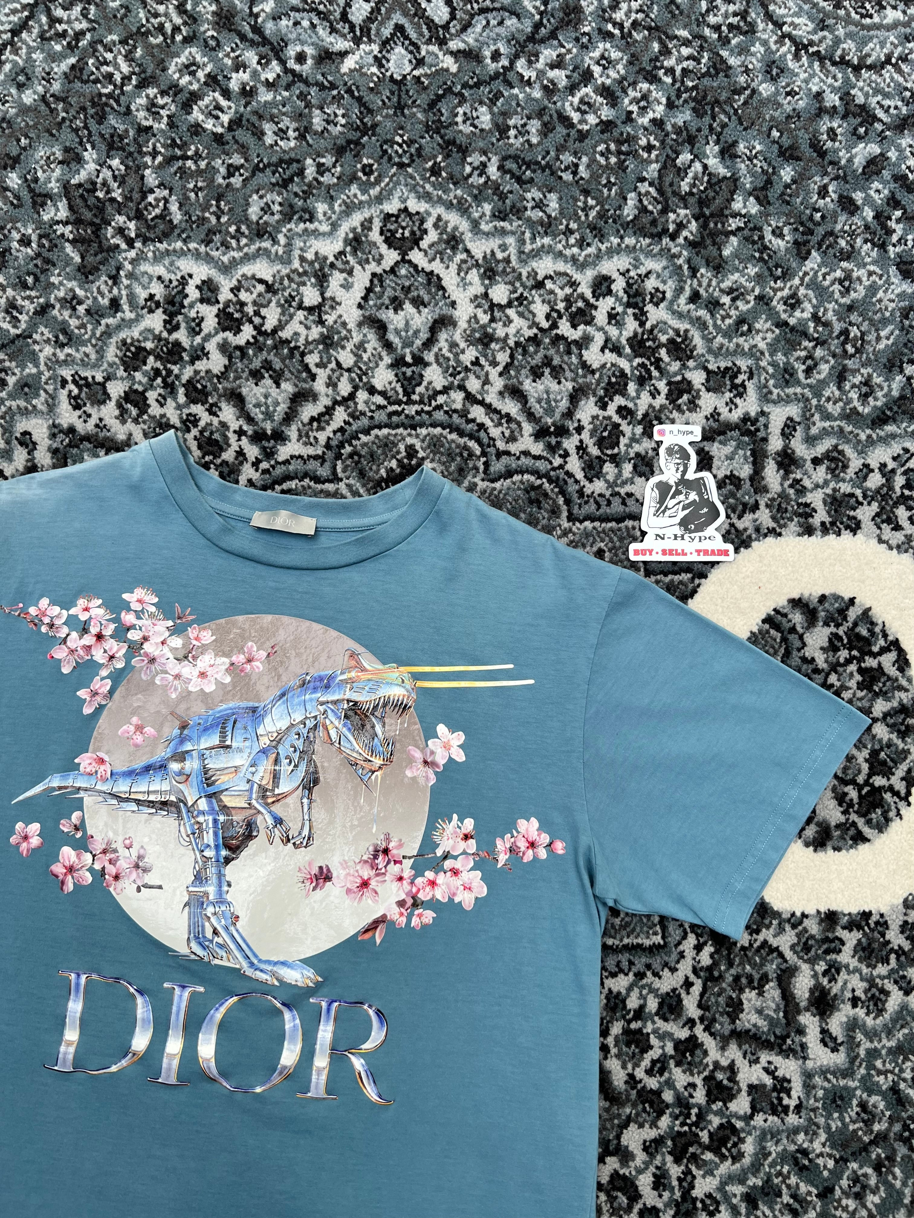 Dior X Sorayama Dinosaur Printed T-shirt Blue Showroom NHype Lodz Polska 3