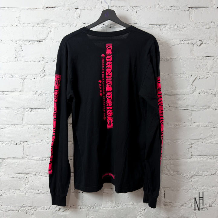 Chrome Hearts Long Sleeve Pocket Crew Pink Black