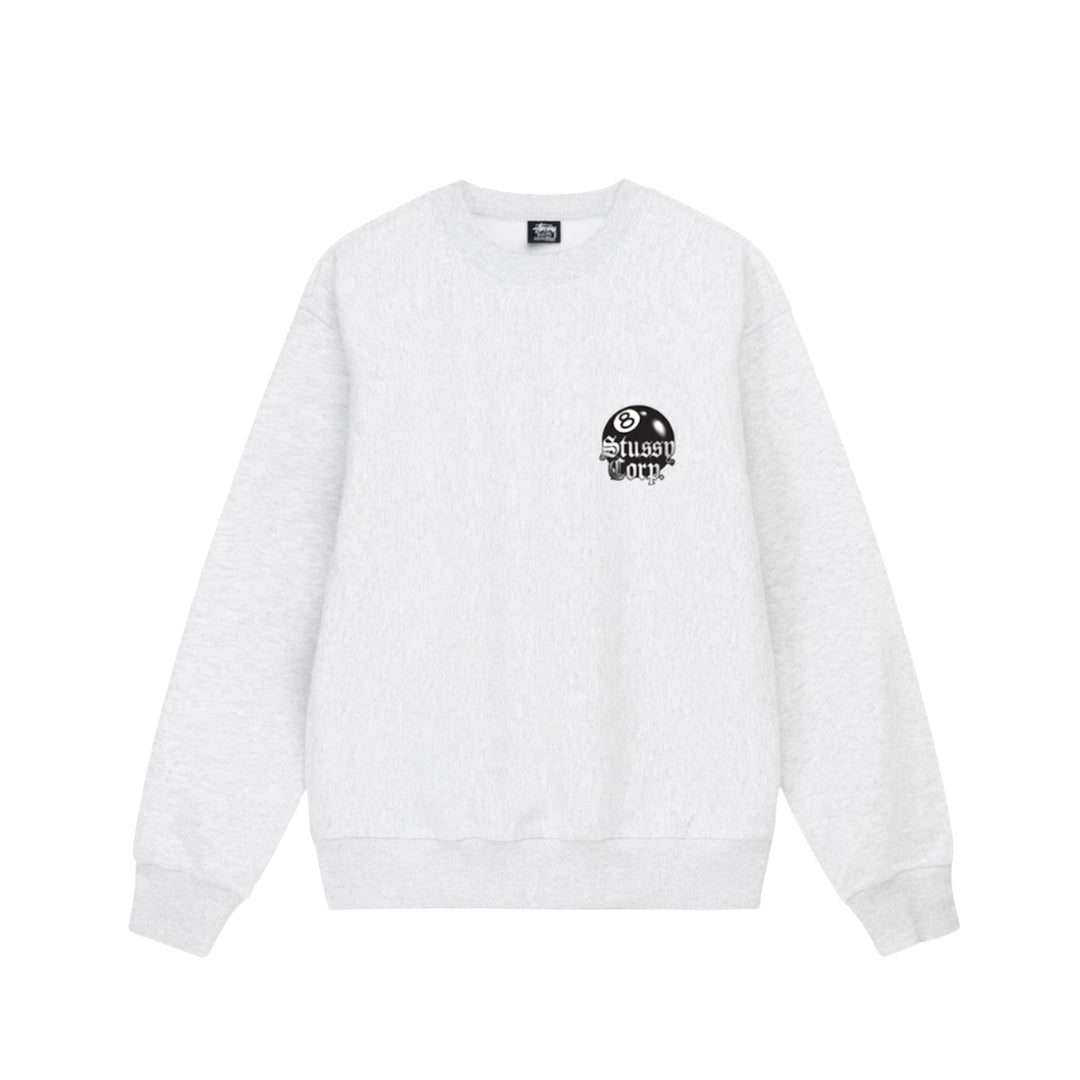 Stussy 8Ball Corp Crewneck Grey
