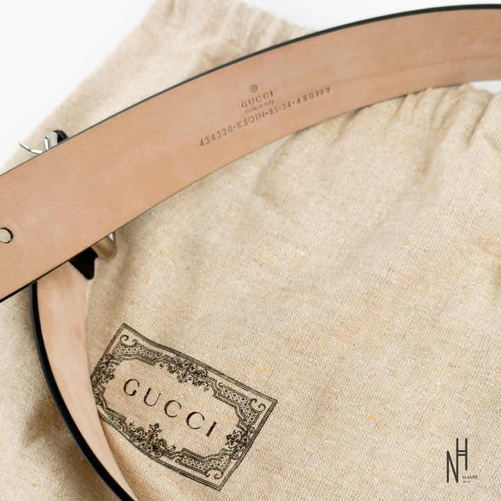 Gucci Kingsnake Monogram Belt Black / Red