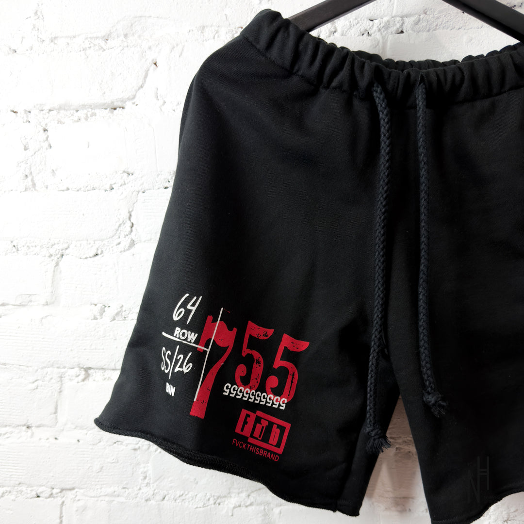 FVCKTHISBRAND TICKET 75 SHORTS BLACK