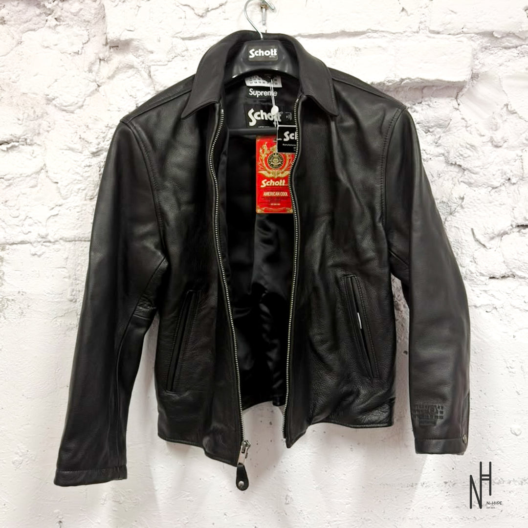 Supreme MM6 Maison Margiela Schott Eagle Leather Jacket Black