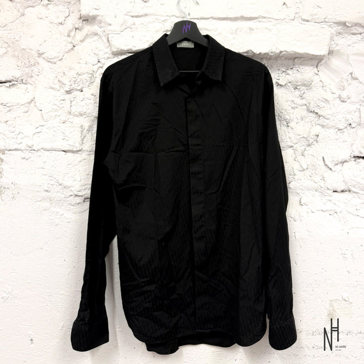 Dior Hidden Placket Dress Shirt Black
