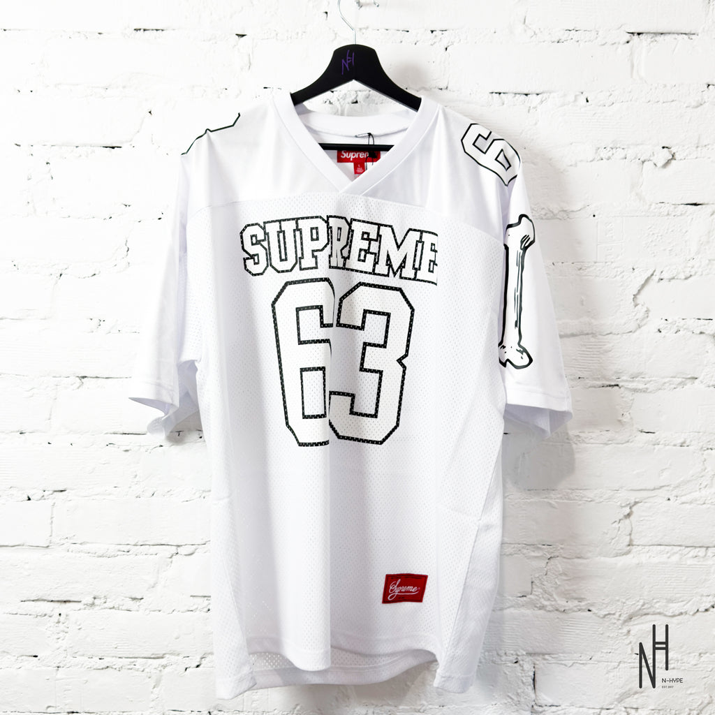 Supreme Bones Football Jersey 白 M Supreme Bones Football Jersey White – Vugari Store