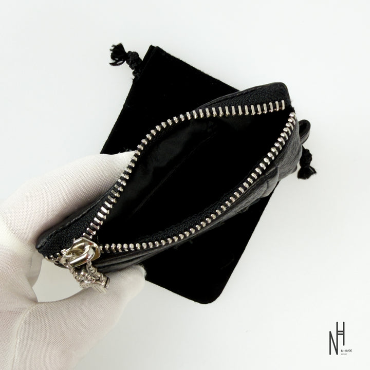 Chrome Hearts Double Zip Dagger Leather Wallet Black
