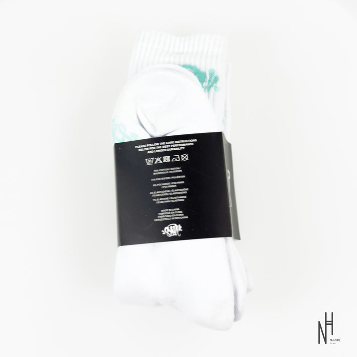 SynaWorld 2 Pack Socks White / Aruba Blue