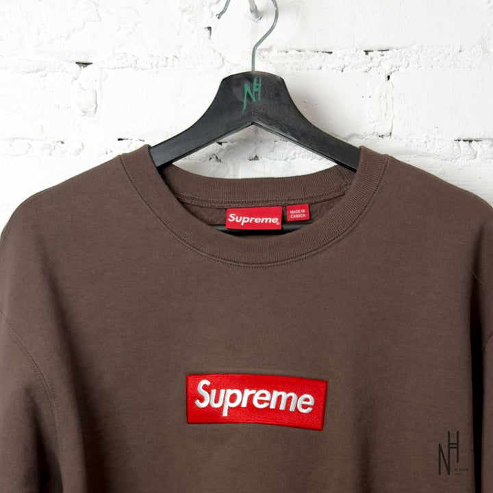 Supreme Box Logo Crewneck (FW22) Brown