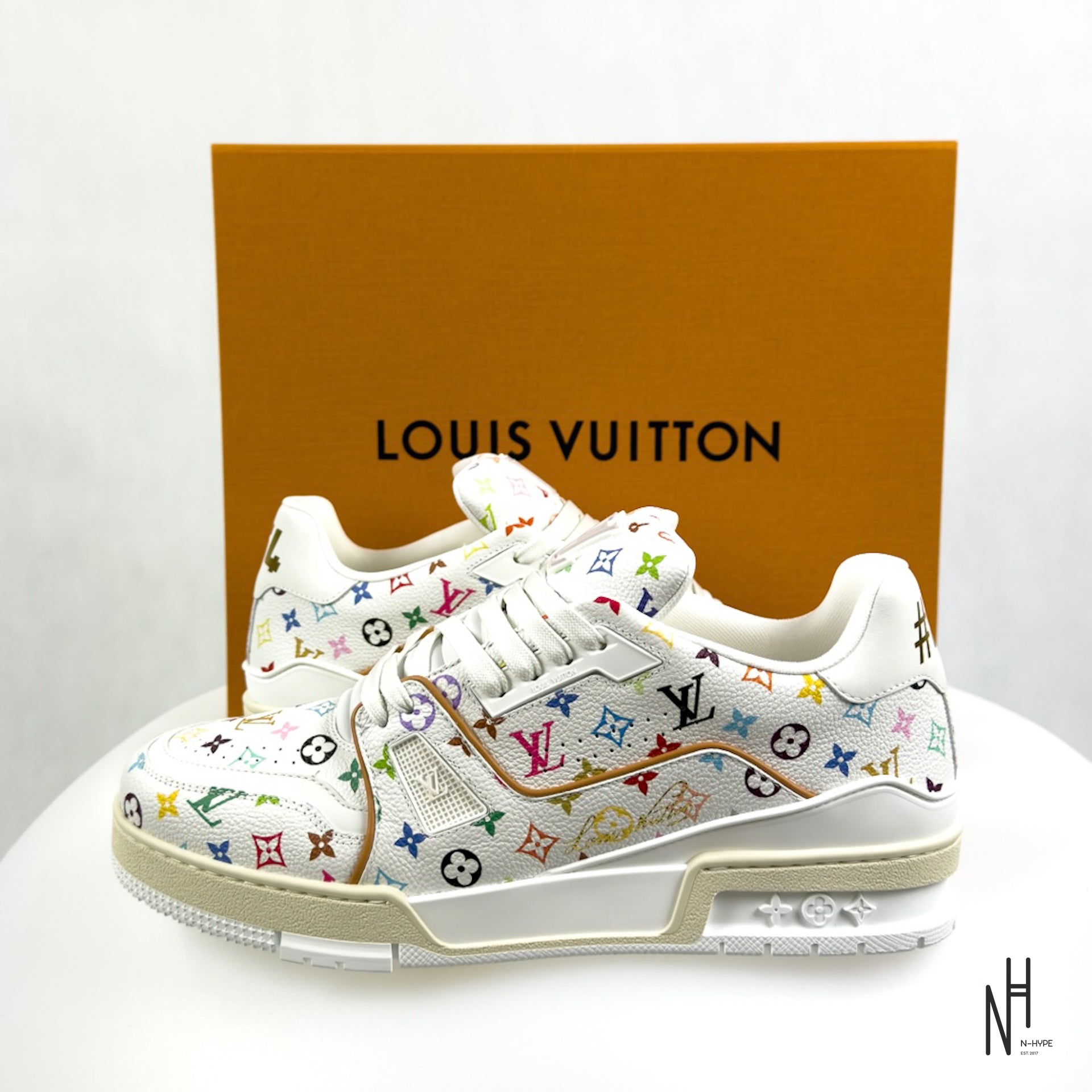 スニーカー Louis Vuitton x Murakami Takashi LV Trainer Sneakers Louis Vuitton LV Trainer Takashi Murakami White – Limited