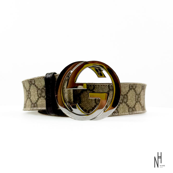 Gucci Beige Supreme Monogram Belt