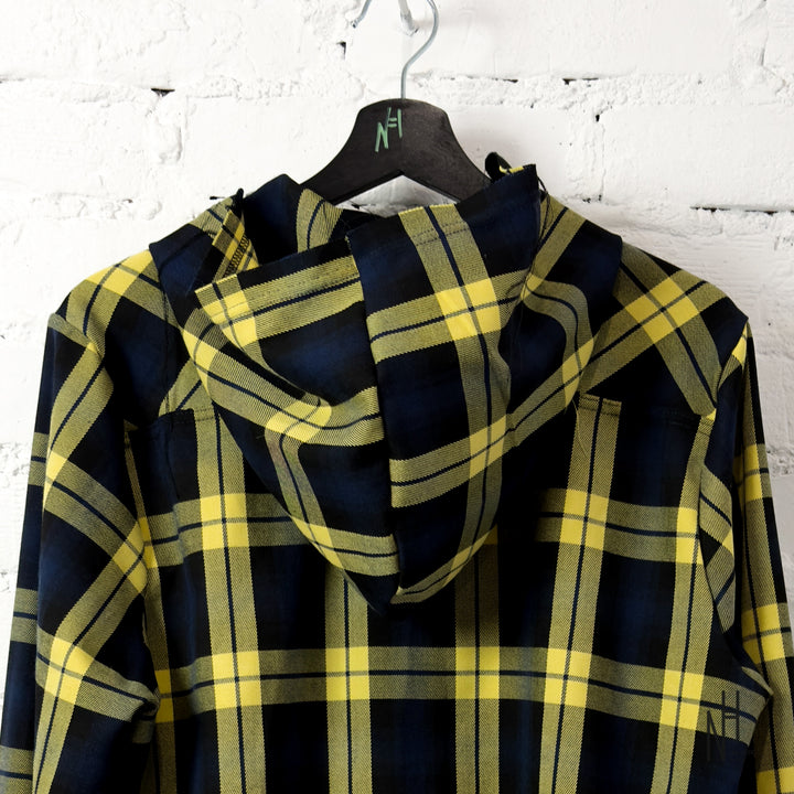 FVCKTHISBRAND FLANEL HOODIE YELLOW BLACK