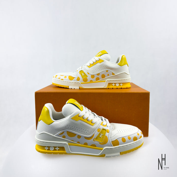 Louis Vuitton x Yayoi Kusama LV Trainer Sneaker White Yellow