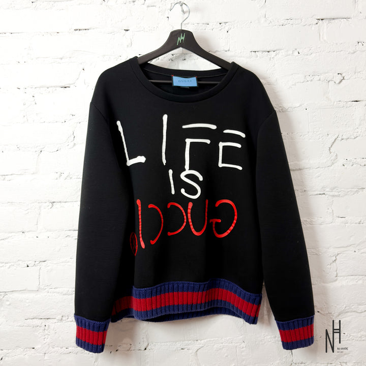 Gucci Life Is Crewneck Black
