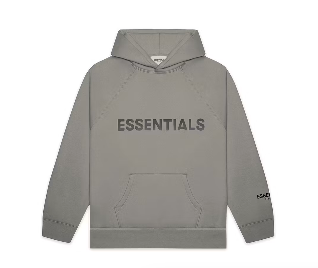 Essentials Applique Logo Hoodie Cement Front Lodz Polska