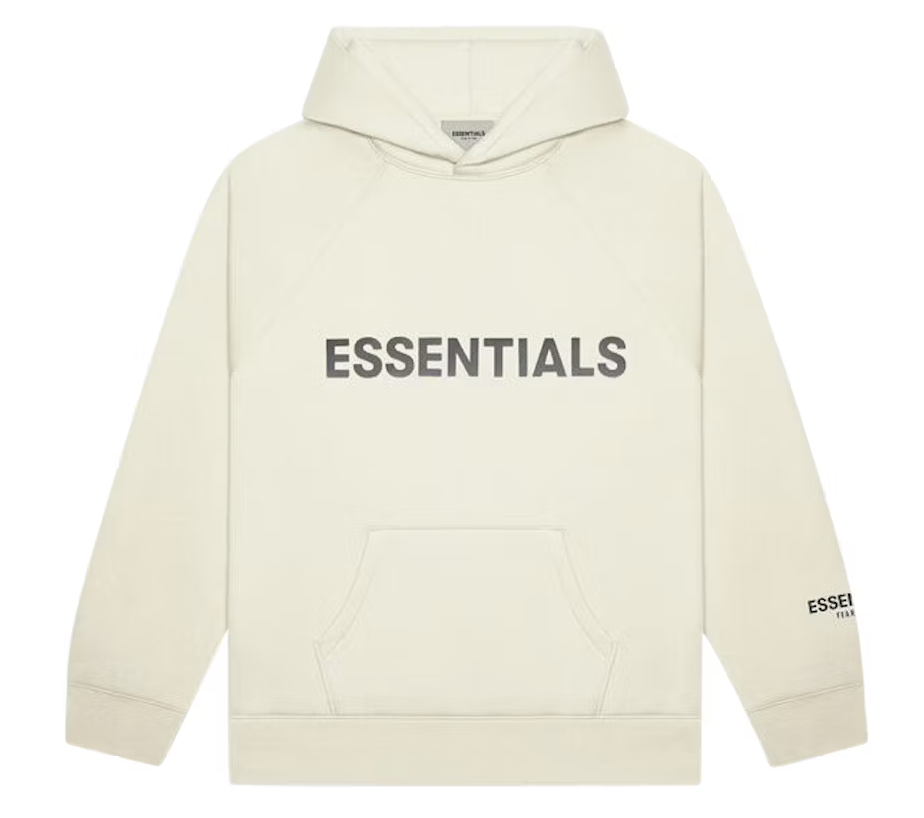 Essentials Applique Logo Hoodie Cream Front Lodz Polska