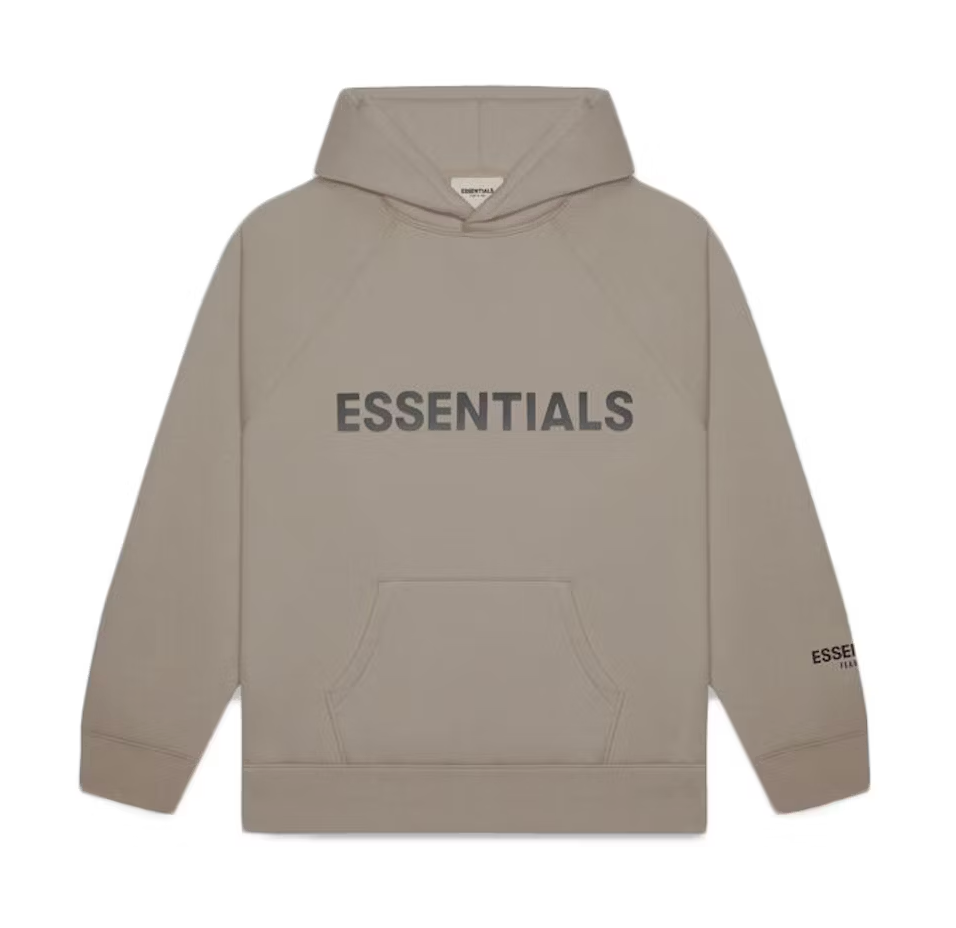 Essentials Applique Logo Hoodie Taupe Front Lodz Polska