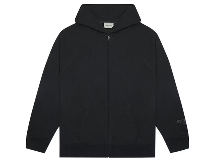 Essentials Applique Logo Zip-Up Black Front Lodz Polska